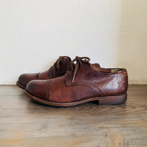 Frye, Mens Brown Captoe Oxfords,11D. main image 6